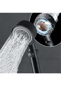 Resim Starnewstore Rom 5 Fonksiyonlu Duş Başlığı - Turbo Fan Duş Başlığı - Siyah Romshp 1067323 Siyah 