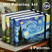 Resim Van Gogh Sanat Bandajlı Eskiz Defteri - A5, 100 Sayfa, 160gsm Suluboya Eskiz Kağıdı, Van Gogh Yıldızlı Gece Tasarımlı Sert Kapaklı Kalın Boş Defter, Yetişkinler İçin Marker Kalem Çizim Defteri, Seyahat ve Yeni Başlayanlar İçin Sanat Malzemeleri, Hediye Fikri, Yetişkin Boyama Kitabı | Canlı Kapak Resmi | Kalın Kağıt Defter 