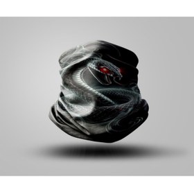 Resim Buffalo Snake Tasarımlı Motorcu Buff Maske Outdoor Boyunluk Unisex Bandana 