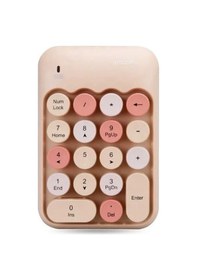 Resim Renkli Daktilo Tarzı Vintage Kablosuz Wıreless Numeric Keypad 18 Tuşlu Sayısal Klavye Numpad 