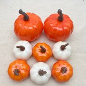 Resim 3/5/8 Adet Simülasyon Balkabağı Kombinasyonu Küçük Mutfak Dekorasyonu DIY Çelenk için, Halloween ve Noel Dekorasyonu için Uygun 