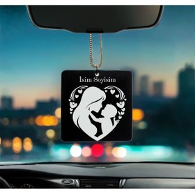 Resim Genel Markalar Anne ve Çocuk Desenli Kişiye Özel İsimli Pleksi Dikiz Ayna Süsü 