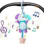 Resim 1 adet WEIFF Sevimli Hayvan Peluş Oyuncak, Squeaker & Diş Kaşıyıcı - Araba Koltukları ve Bebek Arabaları için Yumuşak Asılı Kırıntılı Oyuncak, Mavi & Mor Köpek Tasarımı ile Müzikal Notlar & Yıldızlar, Erkek & Kız Çocuklar için Mükemmel, Araba Koltuğu Oyuncak | Renkli Gençler Oyuncak | Yumuşak Tekstil Oyuncak 