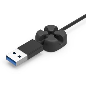 Resim Orico Masaüstü Silikon Kablo Klipsi Düzenleyici Organizer Siyah 