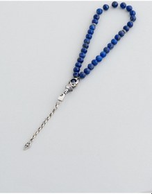 Resim Lapis Taşlı Rodyum Kaplama 24 Cm Gümüş Tesbih 
