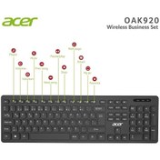 Resim Acer Oak-920 Siyah Kablosuz Klavye 2.4ghz Caps Lock 