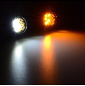 Resim Çift Renk Ayna Altı Led Kartal Göz Led Gündüz Ledi Turuncu Beyaz 