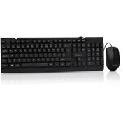 Resim DK-AC-KM1050 Türkçe Q Kablolu Ev & Ofis Slim Klavye & Mouse Set Dark