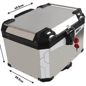 Resim Gp Kompozit Universal 57 Lt Alüminyum Motosiklet Çantası Gri Çok Renkli 