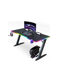 Resim Thunder Rgb Aydınlatmalı Oyuncu Masası Siyah 