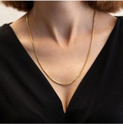 Resim 14 Ayar Altın 55 Cm Yılan Sırtı Zincir Kolye 