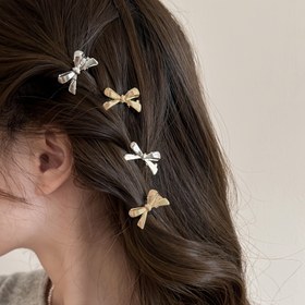 Resim Şık Fiyonk Saç Tokası Seti: Alaşım Malzeme, Sevimli ve Minimalist Tasarım, Fiyonk Şekli, Düz Renk Baskı, Saçlarınıza Biraz Cazibe Katmak İçin Mükemmel 