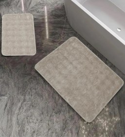 Resim Schafer Home Pia Peluş 2 Li Banyo Paspası-bej Açık Gri 