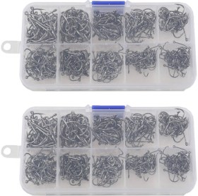 Resim Xin Yue Zhang Ξ Ny Ue Zhang 1000 Adet Balık Jig Kanca Delikli Olta Takımı Kutusu 10 Boyutları Karbon Çelik (Yurt Dışından) 