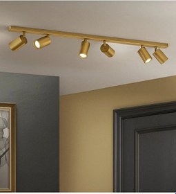 Resim 6 Lı Gu10 Led Tavan Spot Mat Altın Gold Eskitme Kaplama Hareketli Siyah 