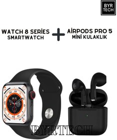 Resim BYRTECH Watch 8 Series T800 Pro Max Akıllı Saat + Uyumlu Pro 5 Mini Bluetooth Kulaklık 