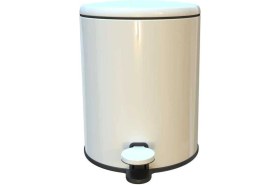 Resim Bej Çöp Kovası ve Tuvalet Fırçası Takımı, Şık ve Kullanışlı Ev Aksesuarları 