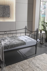Resim Unimet Daily Daybed Tek Kişilik Sedir Metal Karyola Siyah 