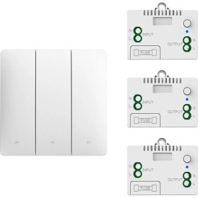 Resim Serfhyff Kendinden Pow Duvar Işık Kablosuz Anahtar Kendi Kendine Güçlü Uzaktan Kumanda Pil Yok IP54 Su Geçirmez Kapalı Kinetik Anahtar (Yurt Dışından) 