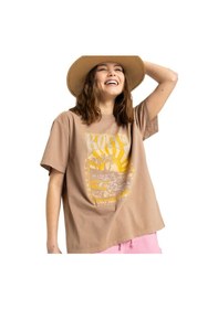 Resim Roxy Roxy Sunnyoversize Enzyme Wash Kadın Kahverengi Tişört Czu0 Kahve 