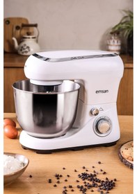 Resim Emsan Bella Gusto Stand Mikser 1300 W 5 L Mutfak Şefi Beyaz 