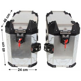 Resim Gp Kompozit Alüminyum Yan Çanta Seti Gri 40 Lt X 2 