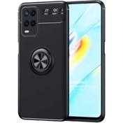 Resim Oppo A54 4g Kılıf Kickstand Ring Holder Siyah Microsonic