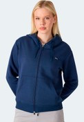 Resim Slazenger MILIO I Kadın Fermuarlı Kapüşonlu Cepli Lacivert Sweatshirt 