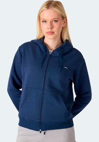 Resim Slazenger MILIO I Kadın Fermuarlı Kapüşonlu Cepli Lacivert Sweatshirt 