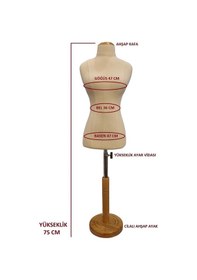 Resim Keten Kumaş Süngerli 50 Eşel Okullar İçin Minyatür Terzi Mankeni 