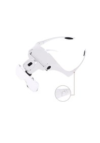 Resim 5 Lensli 2 Led Işıklı Ayarlanabilir Gözlük Tipi Büyüteç - 1.0x - 3.5x Zoom - Üstün Kalite 