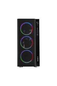 Resim Rampage Carısma Mesh 650w 80 4*12cm Rainbow Temperli Camlı Atx Mid-t Gaming Oyuncu Kasası 