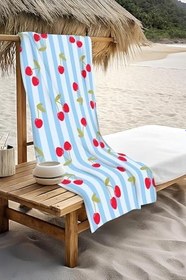 Resim Dijital Baskı Plaj Deniz Havlusu Kiraz Desenli Peştamal HVL0034 