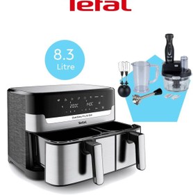 Resim TEFAL Çift Hazneli Easy Fry & Grill Dual Yağsız 8.3 Litre Fritöz ve Tefal 1500W Cam Hazneli robot 