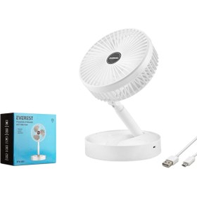 Resim Everest Efn-605 Vantilatör Usb Şarjlı 800Mah 18Cm Beyaz 