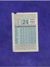Resim 24 Mayıs 2002 Takvim Yaprağı - Nostalji Koleksiyonluk Takvim Yaprağı A 