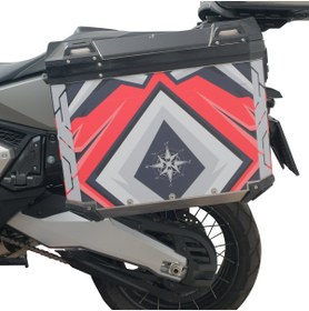 Resim GP KOMPOZİT DSN10 Universal 40 lt x 2 Desenli Alüminyum Motosiklet Yan Çanta Seti 