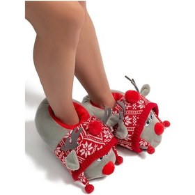 Resim Anna Kadın Hayvanlı Panduf Gri 36/41 Gri 