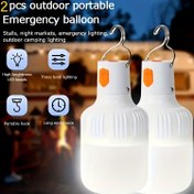 Resim 2 adet Şarj Edilebilir LED Acil Fenerler - Taşınabilir, Yüksek Parlaklık, 3 Aydınlatma Modu (Yüksek/Düşük/Yanıp Sönen), IPX4 Yüksek Kalite, USB Şarjı, Kamp, Balıkçılık, Açık Hava Maceraları ve Elektrik Kesintileri için Dayanıklı PP Malzeme, Kamp Feneri, LiHangStar 