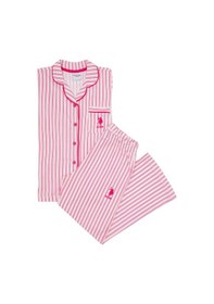Resim U.S. Polo Assn. Kız Çocuk Fuşya Çizgili Pijama Takımı 50318940-VR023 