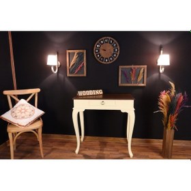 Resim Wooding 80 Cm Çekmeceli Masif Krem Ceviz Dresuar (548586512) Krem 