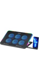 Resim Daders Home Gaming M60 Laptop Soğutucu, Notebook Stand,10 Rgb Işık Kontrolü, 15.6-17 Inch, Hız Kontrolü, 6 Büyük Fan,telefon Standı, 2 USB 