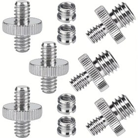 Resim 4/10 adet Kamera Vida Adaptörü Seti, 3 adet 1/4" ve 3 adet 1/4" ile 3/8" ve 4 adet 1/4"-20 Dişi ile 3/8"-16 Erkek Tripod Konu Adaptörü, 3/8" ile 1/4" Tripod Dijital Kameralar, Tripodlar ve Monopo için 
