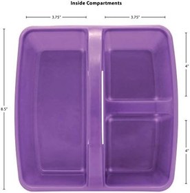 Resim Çeşitli Parlak Renkler Taşınabilir Plastik Saklama Kutusu Sınıflar, Çocuk Odası ve Ofis Organizasyonu için 6'lı Paket, (Lime, Turuncu, Pembe, Mor, Cam Göbeği ve Sarı) 3 Bölme 