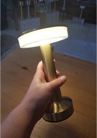 Resim Dokunmatik Masa Ve Gece Lambası Dokunmatik Lamba Abajur Led Şarjlı Masa Lambası Ledli Masa Gold 21cm Gold 