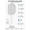 Resim Glr LTD-718 Beyaz Elektrikli Sinek Raketi 1200mAh Bataryalı, Type-C Şarjlı, Dijital Ekranlı Sinek Öldürücü 