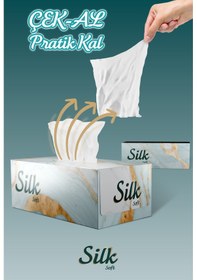 Resim "500" Silk Soft Çift Katlı Pratik Mendil Çek Kullan Kutu Mendil 5adet X 100mendil 