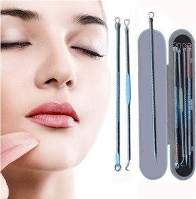 Resim 4 Parça Kutulu Paslanmaz Çelik Sivilce Akne Siyah Nokta Temizleme 