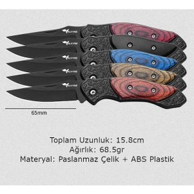 Resim Valkyrie Mini Taktik Katlanır Çelik Outdoor Kamp Bıçak 15.8 Cm Kompakt & Dayanıklı Tasarım Kırmızı Kırmızı 