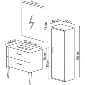 Resim Rovalli Nova Banyo Dolabı 